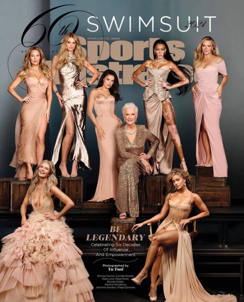 That Good Co A group of seven women in elegant dresses pose confidently for a That Good Co magazine cover, celebrating fashion and empowerment.